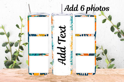 20oz Photo Tumbler Colorful Floral W/Name 6