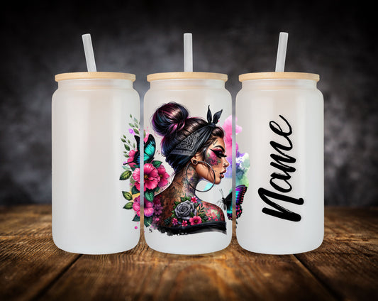 Glass Can-Girl-Black Bandana W/Name