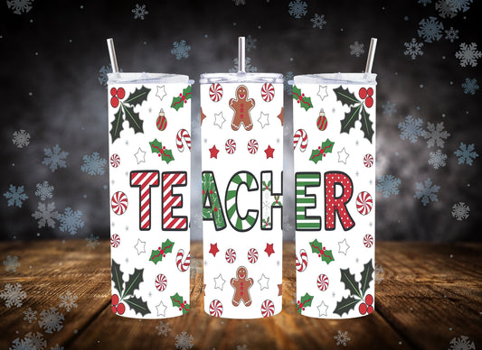 20oz Tumbler Merry Teacher