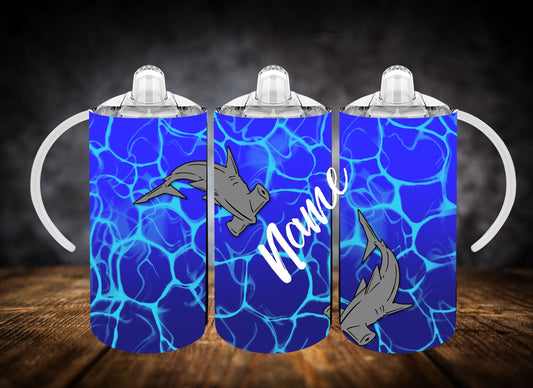 Sippy Cup-Shark Madness W/Name