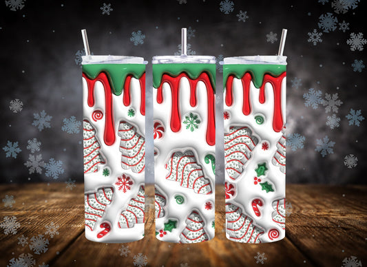 20oz Tumbler 3D Inflated Christmas Tree