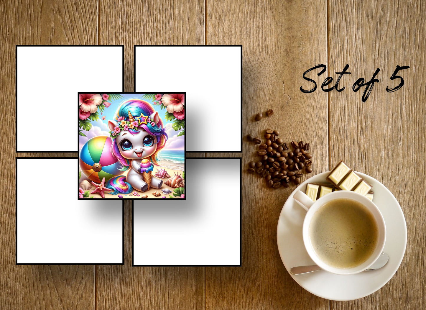 Drink Coasters- Summer Unicorns