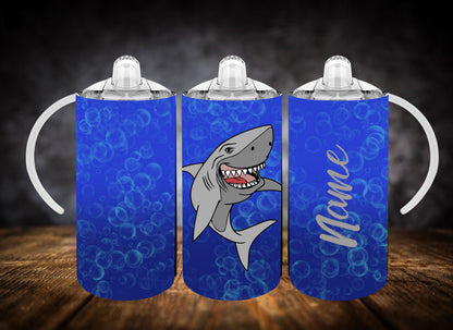 Sippy Cup-Shark Madness W/Name