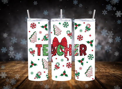 20oz Tumbler Merry Christmas Teacher