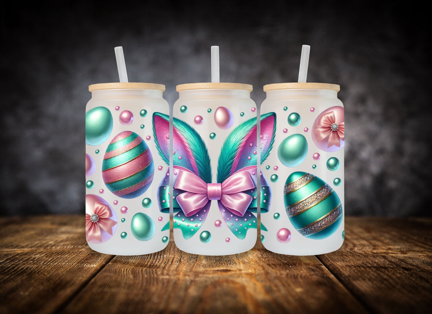 Glass Can-  Metallic Easter Bunny Ears