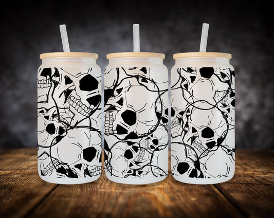 Glass Can- Skulls