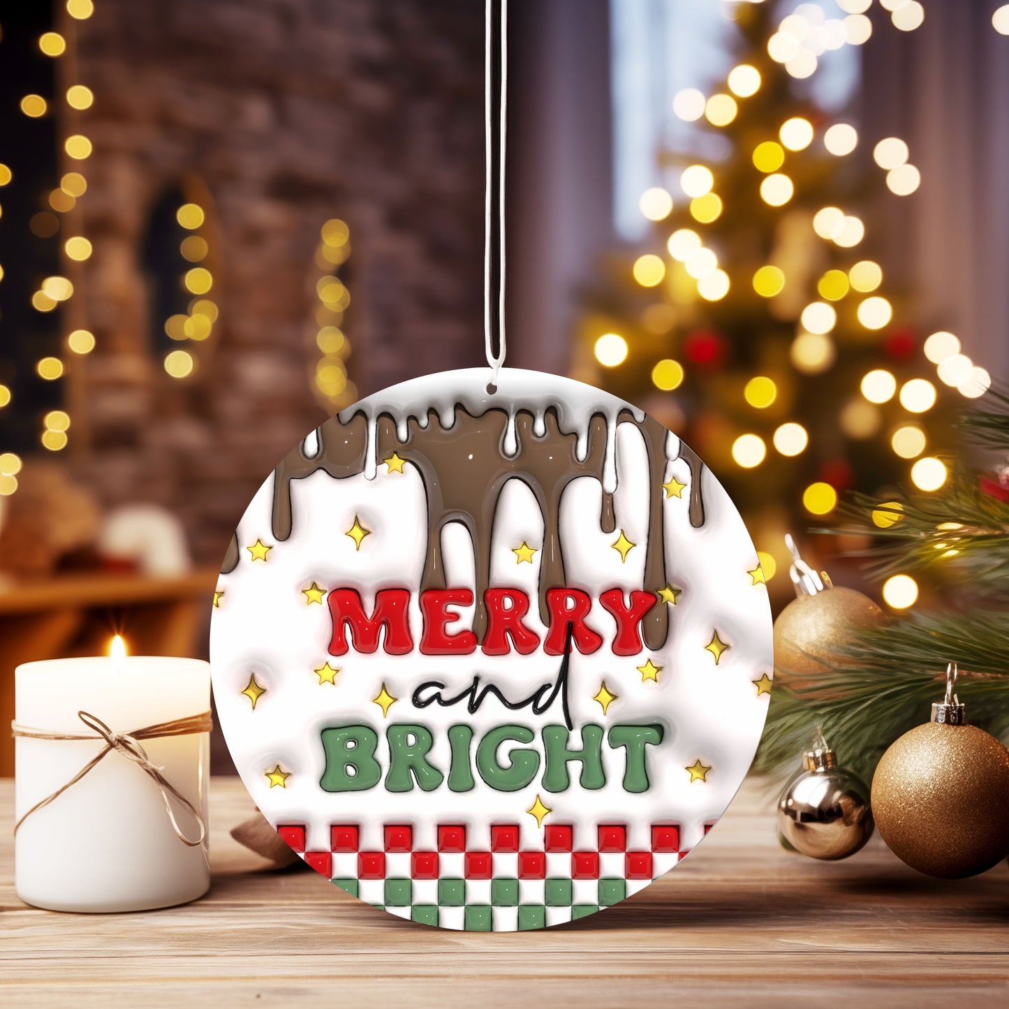 Christmas Ornament Merry and bright