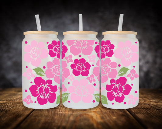 Glass Can- Spring Roses