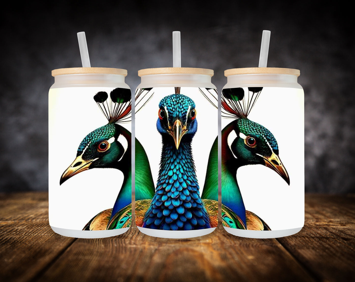 Lata de vidrio - Pavos reales - Multi