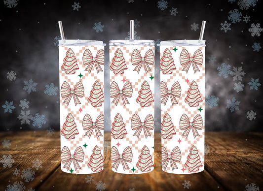 20oz Tumbler Coquette Christmas Tree