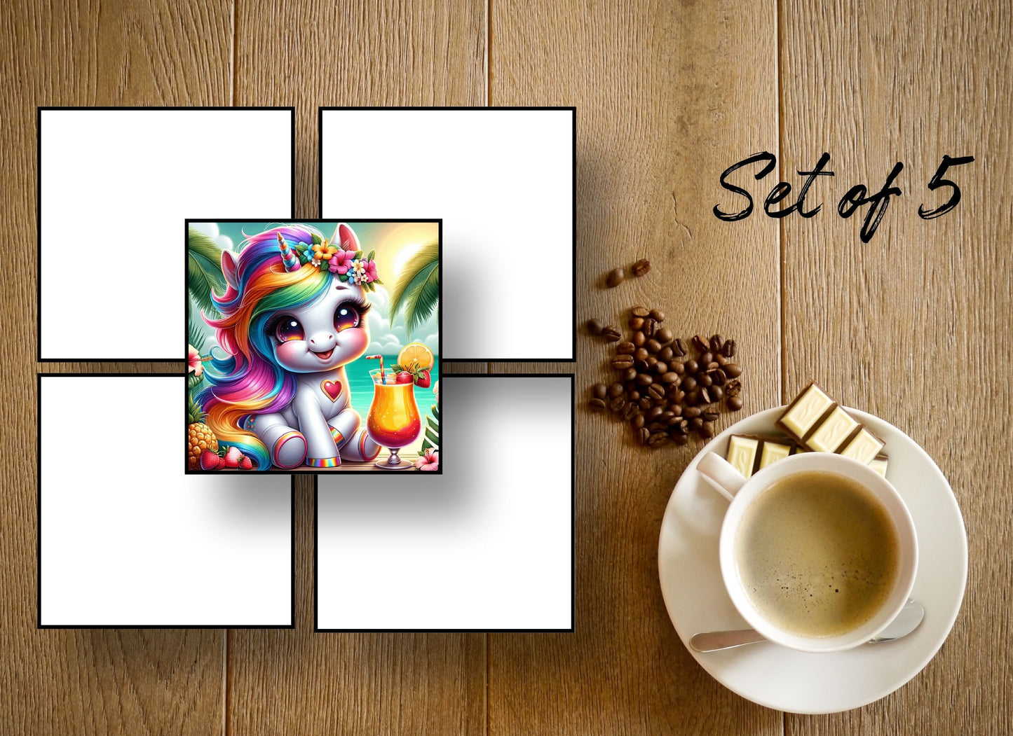 Drink Coasters- Summer Unicorns