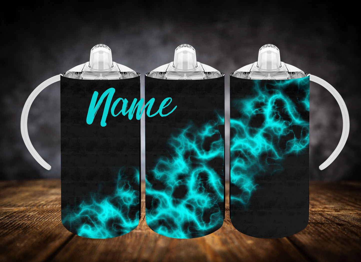Sippy Cup-Color Flames W/Name