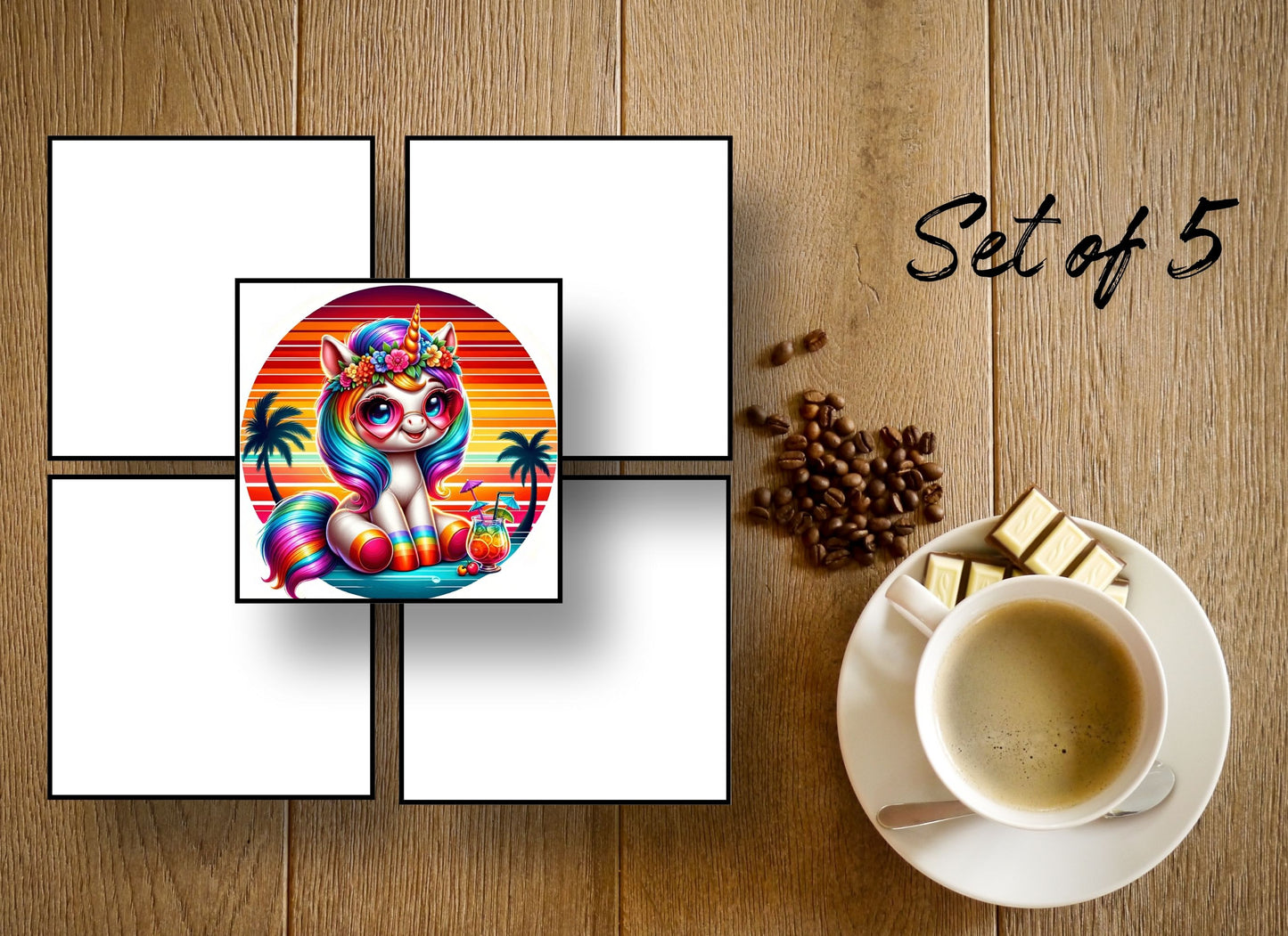 Drink Coasters- Summer Unicorns