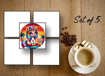 Drink Coasters- Summer Unicorns