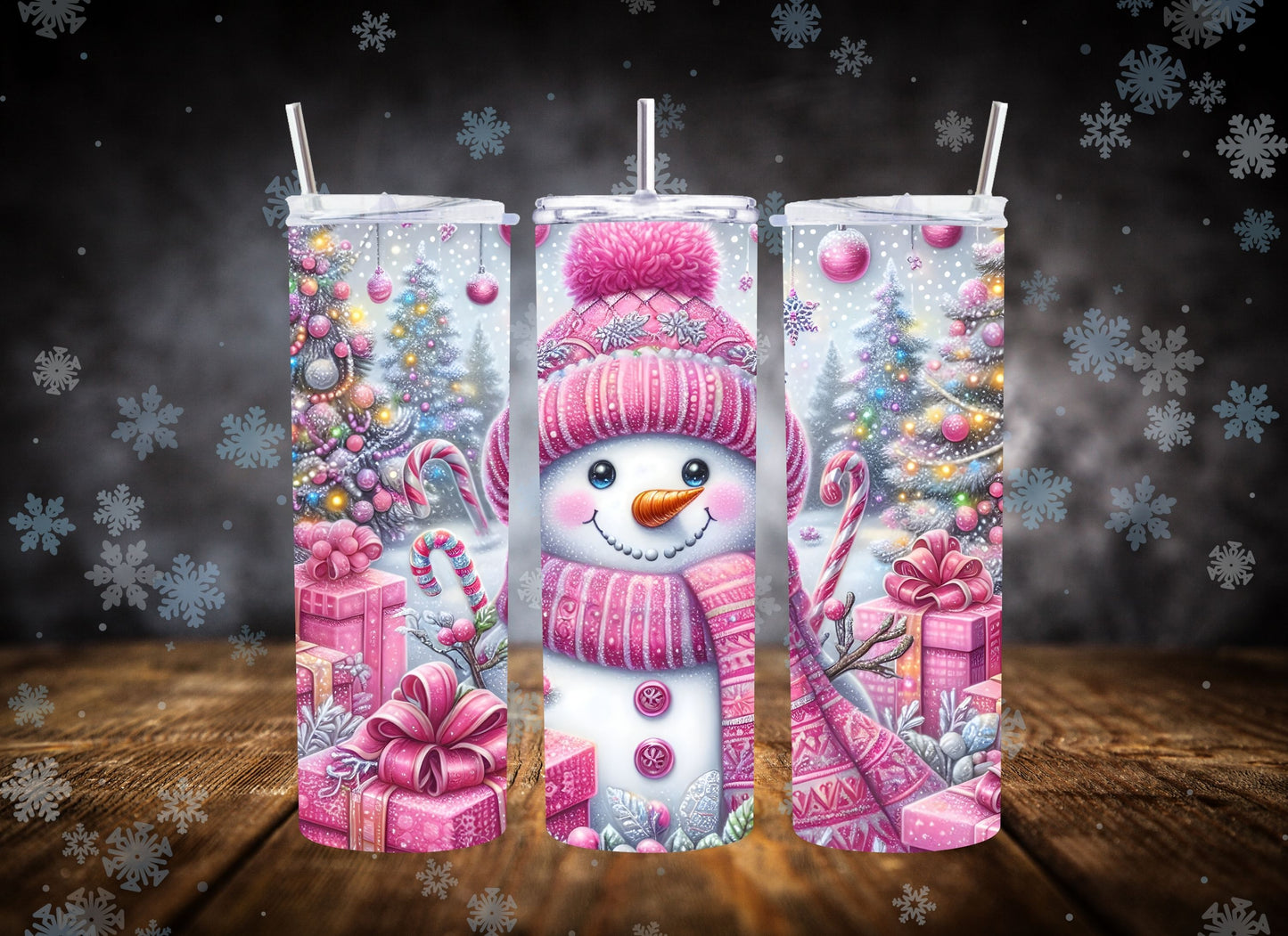 20oz Tumbler Sparkly Snowman