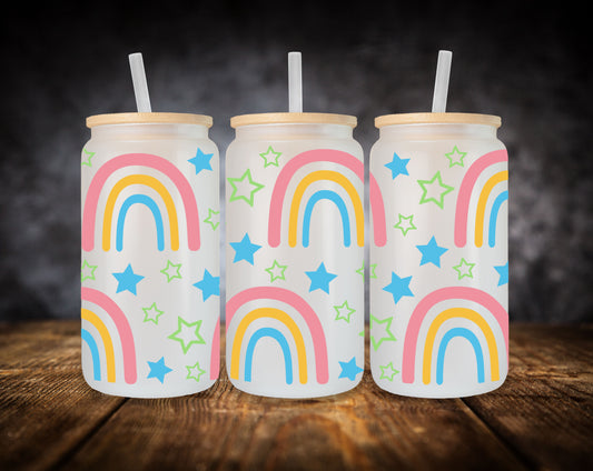 Glass Can-Boho Rainbows