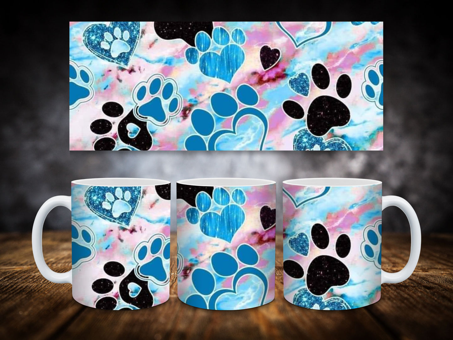 Coffee Mug-Blue Dog Paws