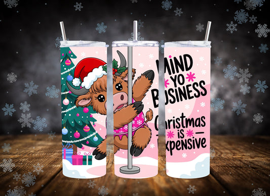 20oz Tumbler Mind Yo Business Christmas Is Expensive