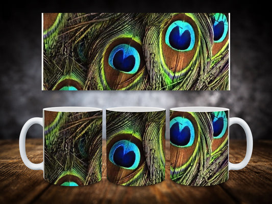 Coffee Mug-Peacock Feathers