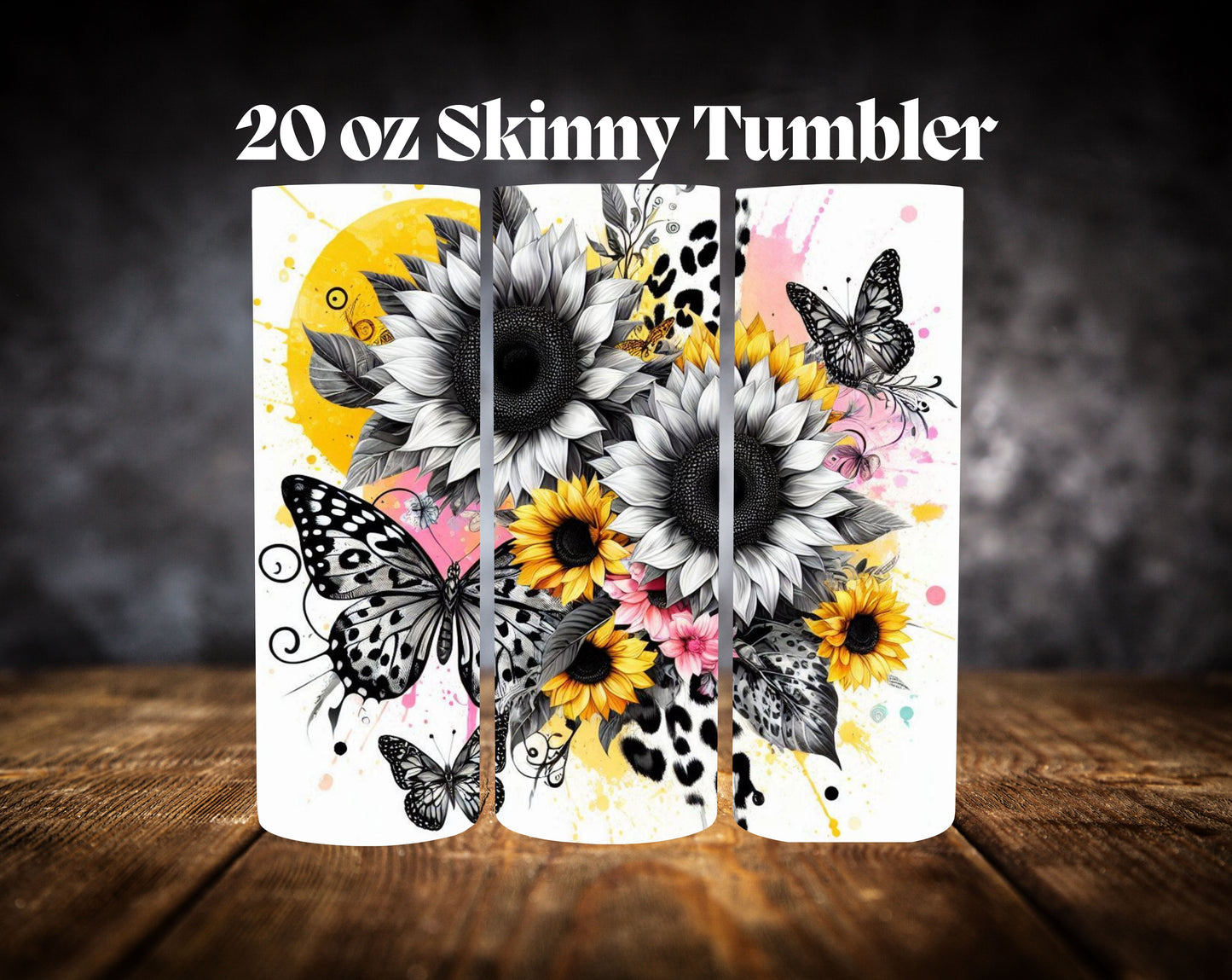 20oz Tumbler- Flower Butterfly