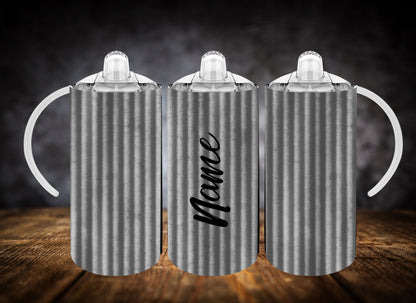 Sippy Cup-Silver Pattern W/Name Multi