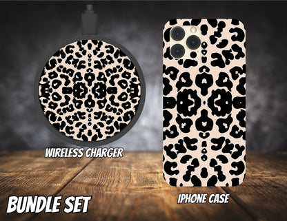 Matching iPhone Case and Wireless Charger- Animal Print Collection