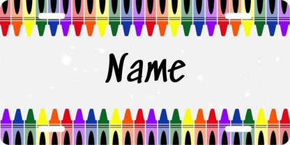 License Plate  Teacher/School Crayons W/Name