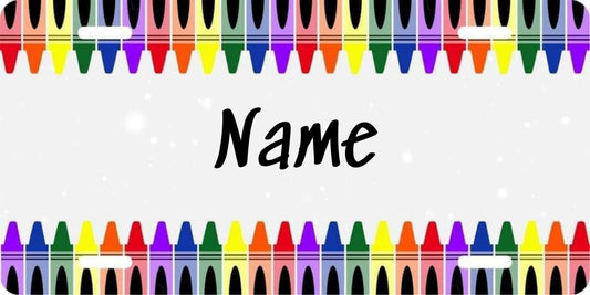 License Plate  Teacher/School Crayons W/Name