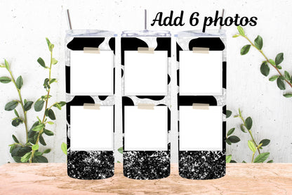 20oz Photo Tumbler Cow Print Glitter 6