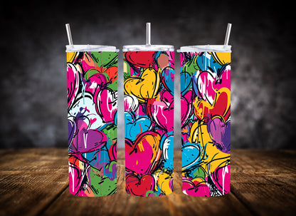 20oz Tumbler- Graffiti Hearts Collection
