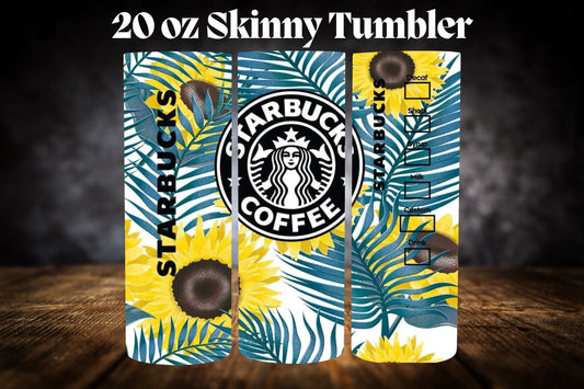20oz Tumbler- Starbucks-Sunflowers