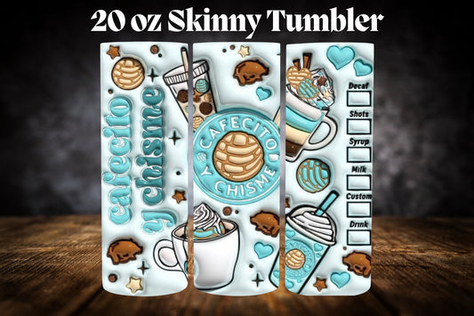 20oz Tumbler--Cafecito Y Chisme
