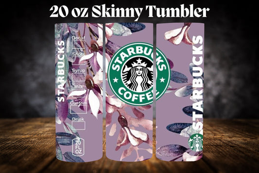 20oz Tumbler- Starbucks-Purple Flowers