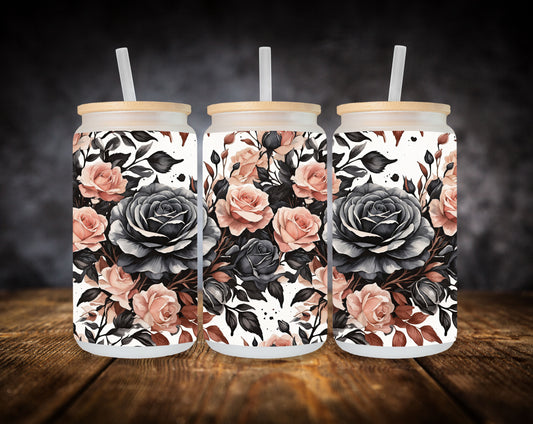 Glass Can- Dark Roses