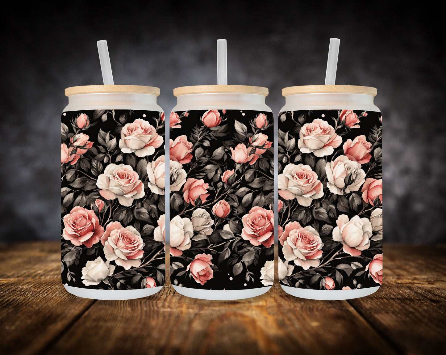 Glass Can- Dark Roses