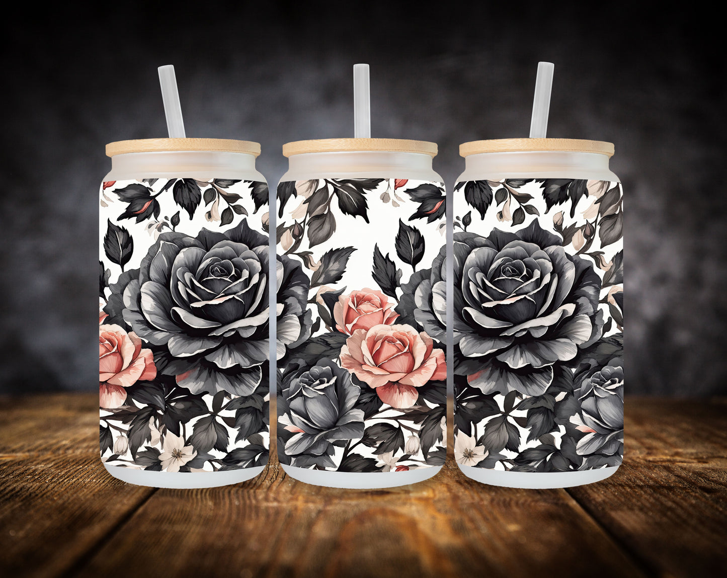 Glass Can- Dark Roses