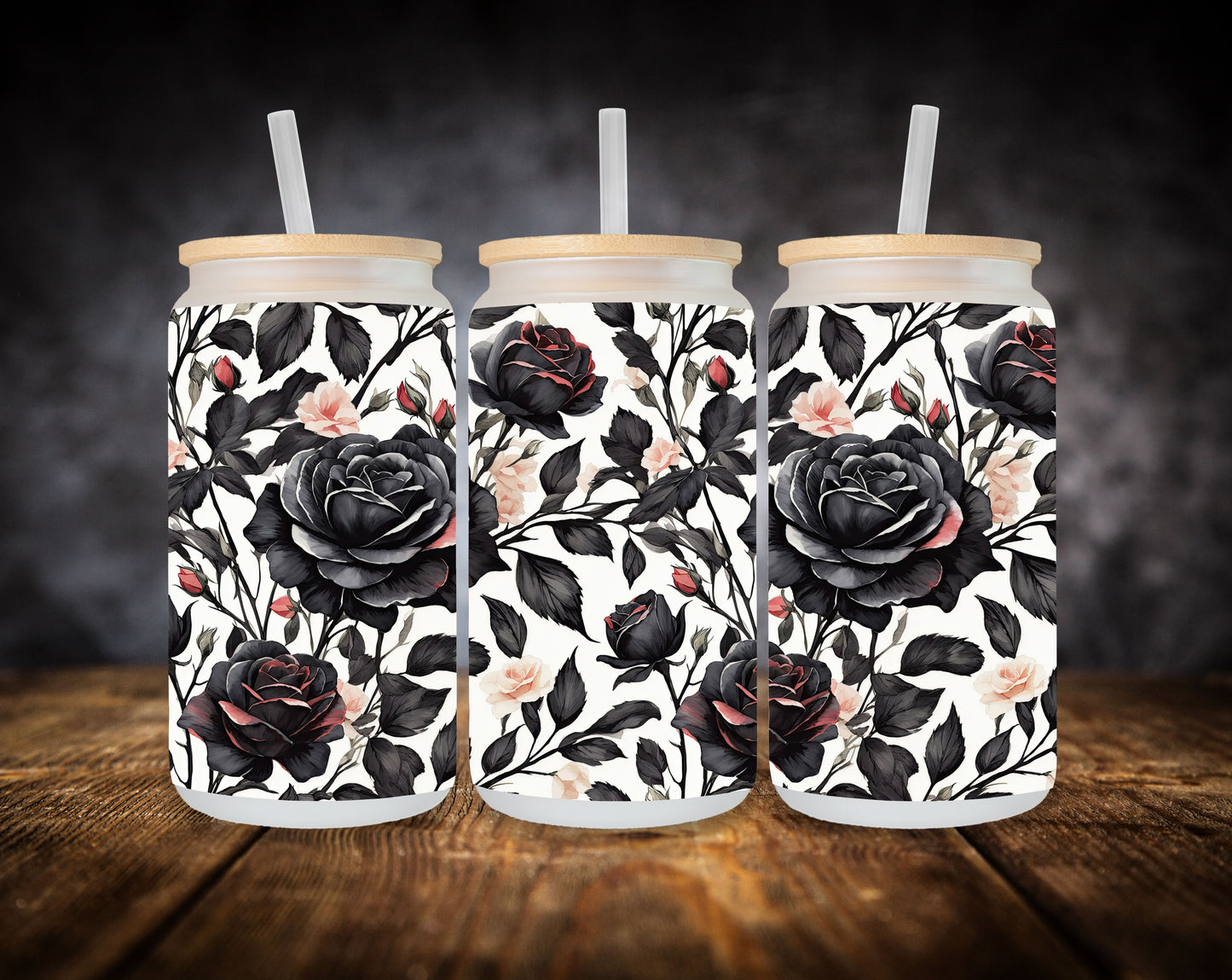 Glass Can- Dark Roses