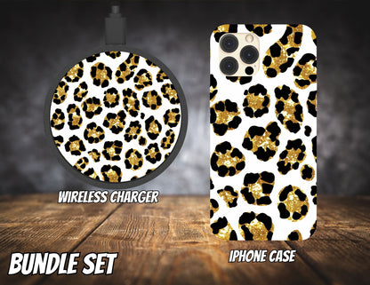 Matching iPhone Case and Wireless Charger- Animal Print Collection