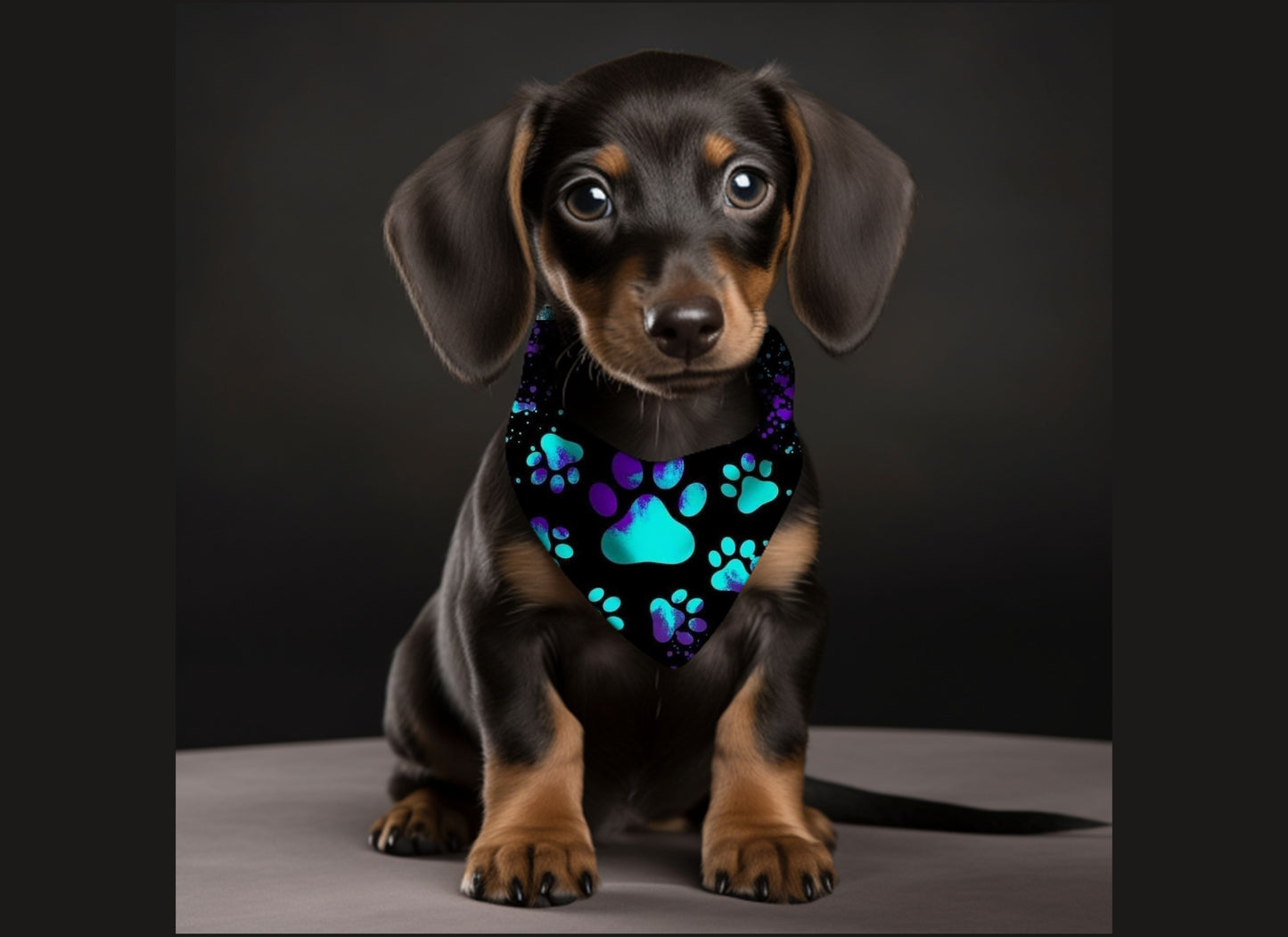 Dog Bandanas-Puppy Paws  Multi
