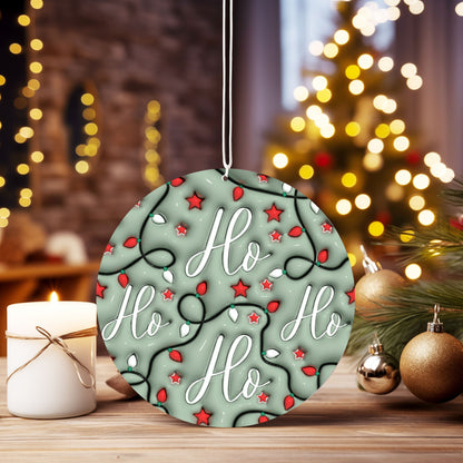 Christmas Ornament Green Ho Ho Ho