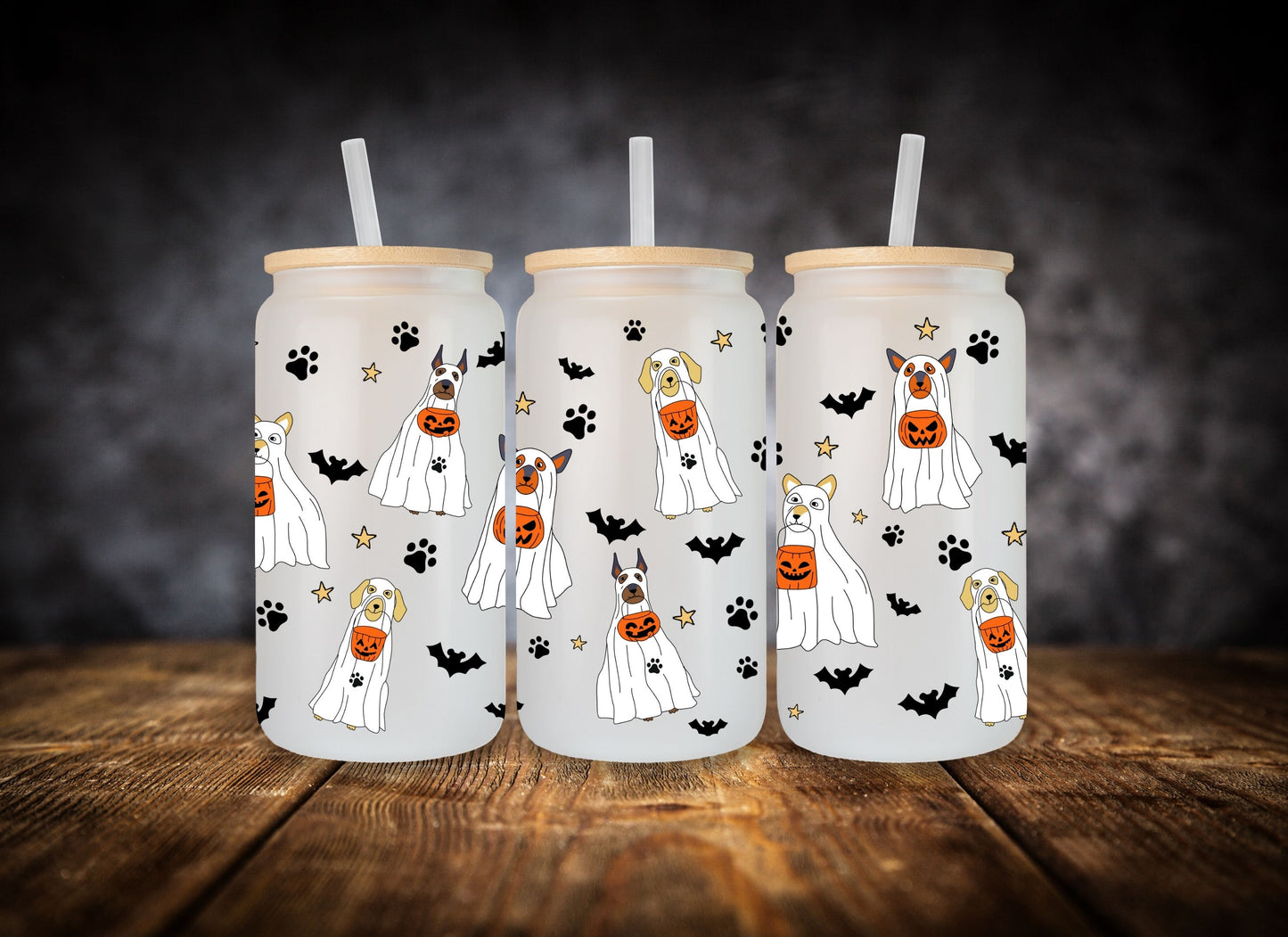 Glass Can Trick-or-Treat Pups