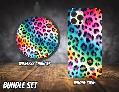 Matching iPhone Case and Wireless Charger- Animal Print Collection