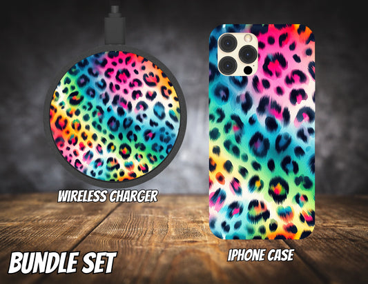 Matching iPhone Case and Wireless Charger- Animal Print Collection