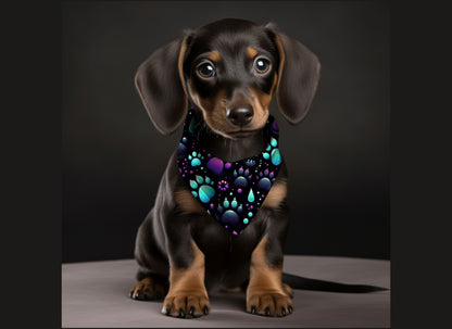 Dog Bandanas-Puppy Paws  Multi