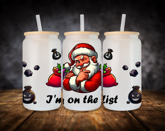Glass Can- Santa-I'm On The List