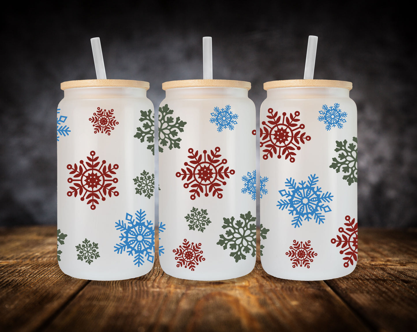 Glass Can- Christmas Designs