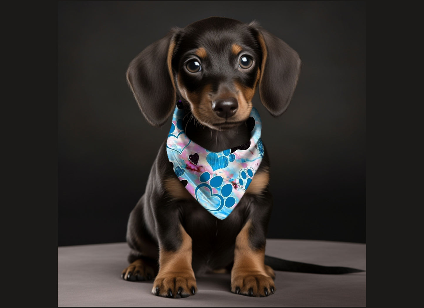 Dog Bandanas-Puppy Paws  Multi