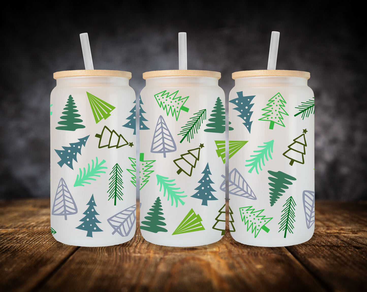 Glass Can- Christmas Designs