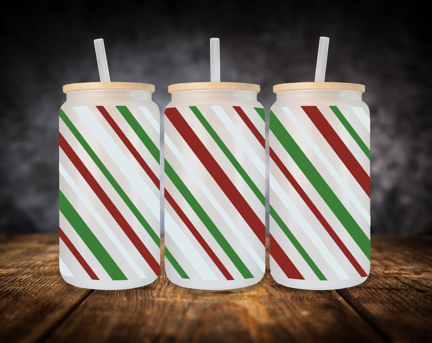 Glass Can- Christmas Designs