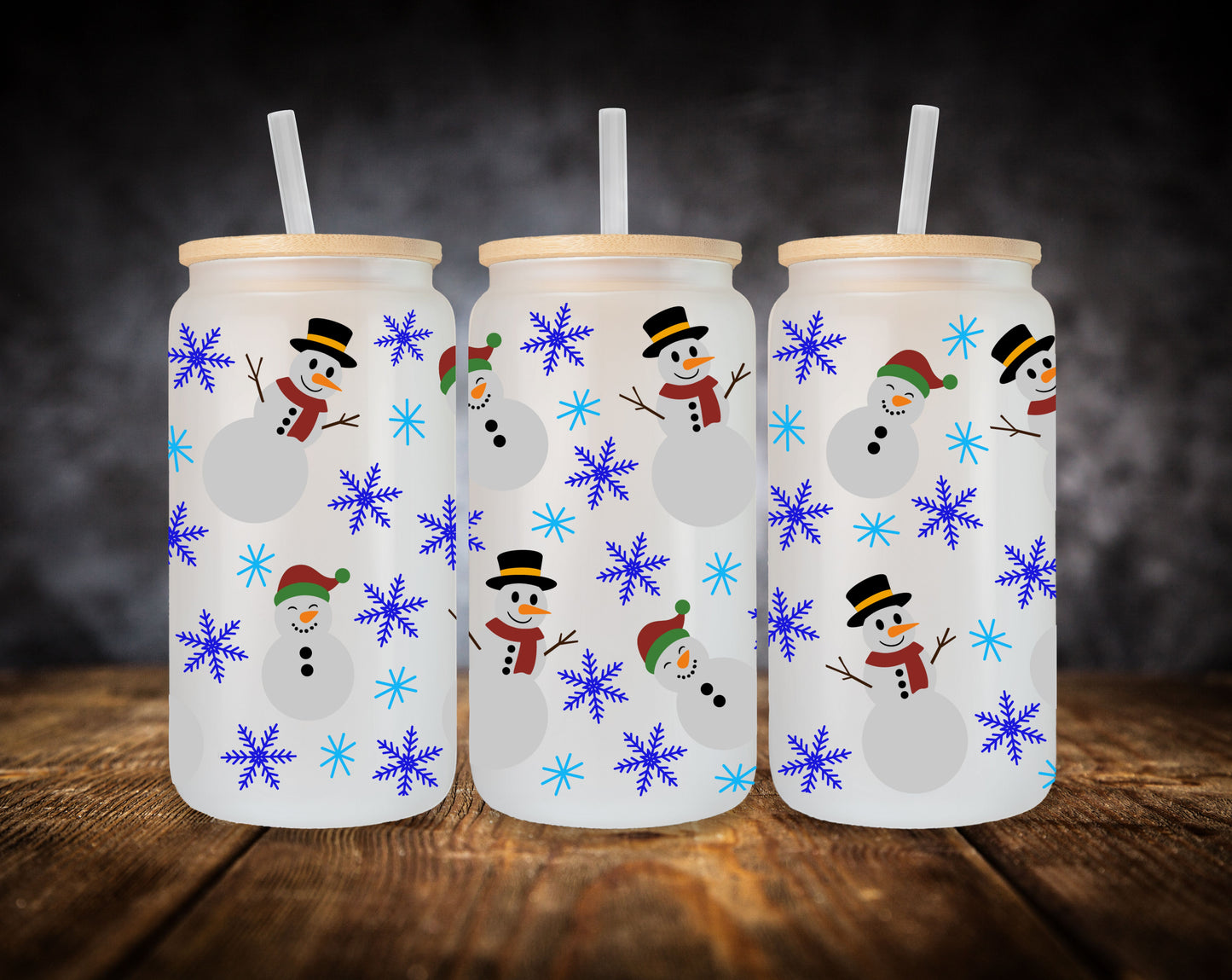 Glass Can- Christmas Designs